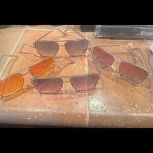 Oversized crossbar fade square aviator sunglasses